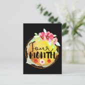 Blumenmuster, viermonatiges Baby-Meilenstein-Label Postkarte (Stehend Vorderseite)