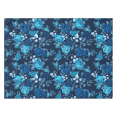 Blumenmuster Vintag blaue Rose Tischdecke (Vorderseite (Horizontal))
