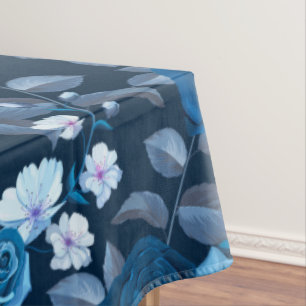 Blumenmuster Vintag blaue Rose Tischdecke