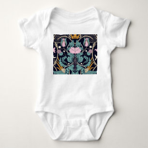 Blumenmuster Vintag, Jugendstil, nahtlose Tapete. Baby Strampler
