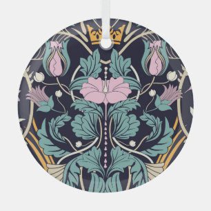 Blumenmuster Vintag, Jugendstil, nahtlose Tapete. Ornament Aus Glas