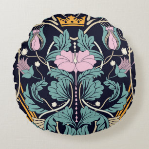 Blumenmuster Vintag, Jugendstil, nahtlose Tapete. Rundes Kissen