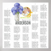 Blumenmuster Vintag Modern Mason JAR Sitzkarte Poster (Vorne)