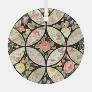 Blumenmuster Vintag Nahtloses Muster Ornament Aus Glas