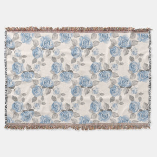 Blumenmuster. Vintage blaue Rose Decke