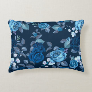 Blumenmuster Vintage blaue Rose Dekokissen