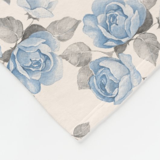 Blumenmuster. Vintage blaue Rose Fleecedecke (Ecke)
