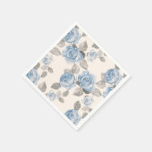 Blumenmuster. Vintage blaue Rose Serviette (Ecke)