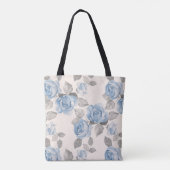 Blumenmuster Vintage blaue Rose Tasche (Rückseite)
