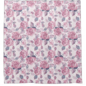 Blumenmuster. Vintage Rose Duschvorhang (Vorderseite)