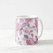 Blumenmuster. Vintage Rose Kaffeetasse (VorderseiteRechts)