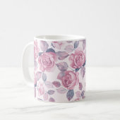 Blumenmuster. Vintage Rose Kaffeetasse (Vorderseite Links)