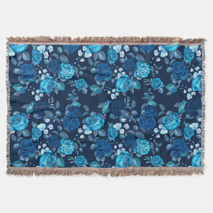Blumenmuster Vintageblaue Rosen Decke