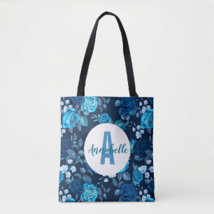 Blumenmuster Vintageblaue Rosen Tasche
