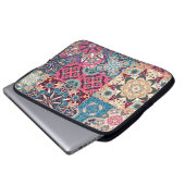 Blumenmuster: Vintages kariertes Muster. Laptopschutzhülle (Vorne Knopf)