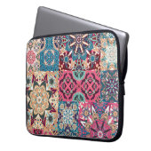 Blumenmuster: Vintages kariertes Muster. Laptopschutzhülle (Vorderseite Links)