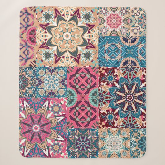 Blumenmuster: Vintages kariertes Muster. Sherpadecke (Vorderseite)