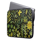 Blumenmuster: Vintages Wasserfarbmuster Laptopschutzhülle (Vorderseite Links)