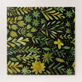 Blumenmuster: Vintages Wasserfarbmuster Puzzle (Horizontal)