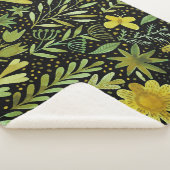 Blumenmuster: Vintages Wasserfarbmuster Sherpadecke (3/4)