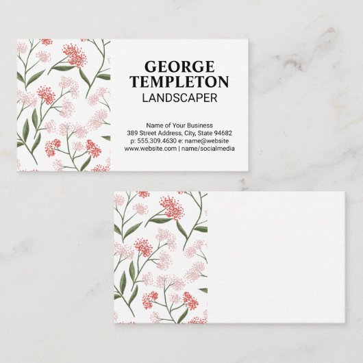 Blumenmuster Visitenkarte (Vorne/Hinten)