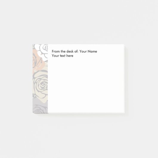 Blumenmuster vom Schreibtisch von Post-it Klebezettel (Vorderseite)