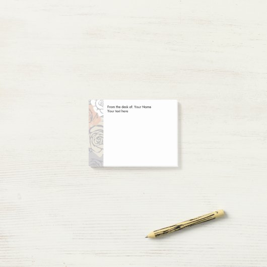 Blumenmuster vom Schreibtisch von Post-it Klebezettel (Auf Schreibtisch)