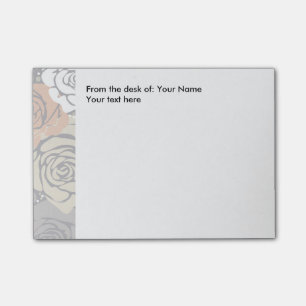 Blumenmuster vom Schreibtisch von Post-it Klebezettel