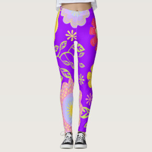 Blumenmuster von Pop Art Painting Leggings
