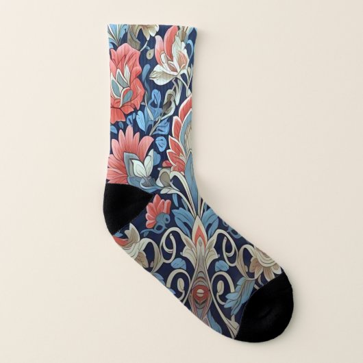 Blumenmuster von Ratti_Creative_Arts Socken (Links - Innen)
