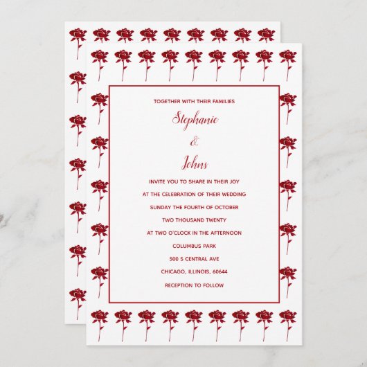 Blumenmuster von Rom Terracotta auf dem Monte Tama Einladung (Vorne/Hinten)