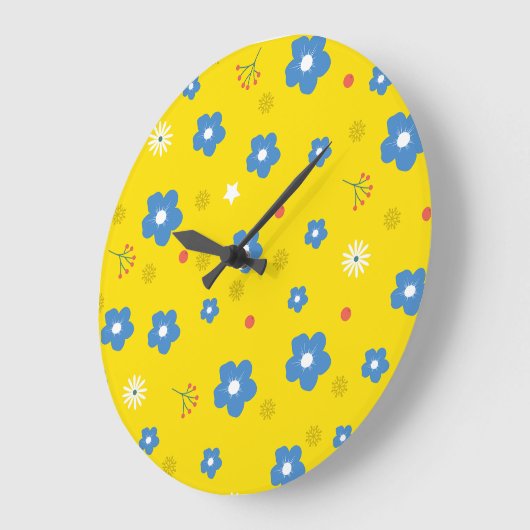 Blumenmuster Wanduhr für Kinderzimmer (Winkel)