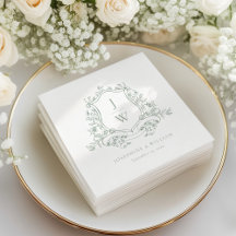 Blumenmuster-Wappen-Hochzeitsgeschenk auf grüner E