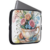 Blumenmuster - Wasserfarbe Boho Acrylkunst Laptopschutzhülle (Vorne Rechts)