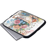 Blumenmuster - Wasserfarbe Boho Acrylkunst Laptopschutzhülle (Vorne Knopf)