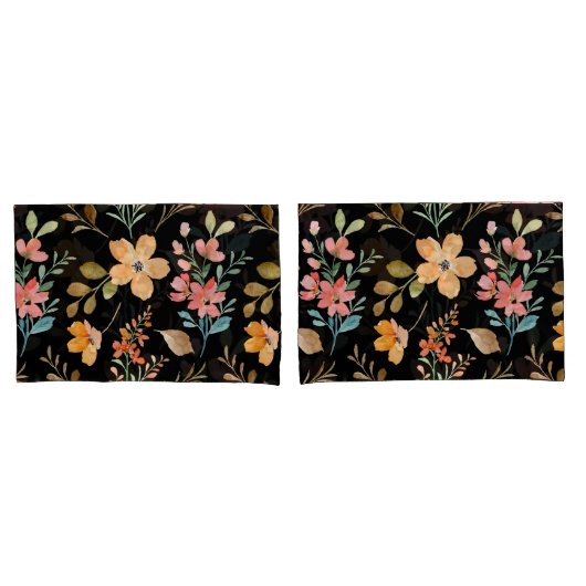 Blumenmuster - Wasserfarbenfeder der Mode Kissenbezug (Vorderseite-Set)