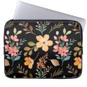 Blumenmuster - Wasserfarbenfeder der Mode Laptopschutzhülle (Vorderseite)