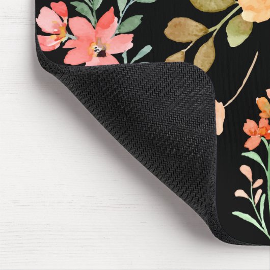 Blumenmuster - Wasserfarbenfeder der Mode Mousepad (Ecke)