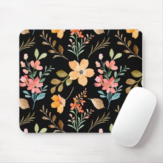 Blumenmuster - Wasserfarbenfeder der Mode Mousepad (Mit Mouse)