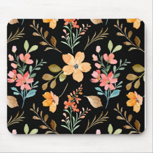 Blumenmuster - Wasserfarbenfeder der Mode Mousepad