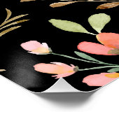 Blumenmuster - Wasserfarbenfeder der Mode Poster (Ecke)