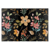 Blumenmuster - Wasserfarbenfeder der Mode Schneidebrett (Vorderseite)