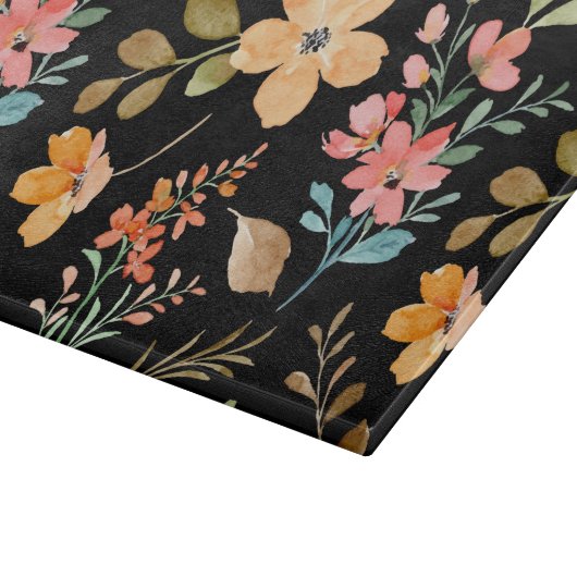 Blumenmuster - Wasserfarbenfeder der Mode Schneidebrett (Ecke)