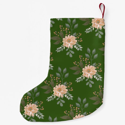 Blumenmuster Weihnachts-Strumpf Kleiner Weihnachtsstrumpf (Rückseite)