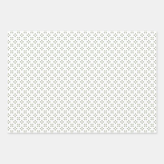 Blumenmuster weiße Blätter in der Farbe Sage Green (Vorderseite)