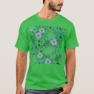 Blumenmuster Weißer Hintergrund T-Shirt