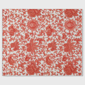 Blumenmuster, weißes Hintergrundpapier Geschenkpapier (Flach)