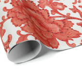 Blumenmuster, weißes Hintergrundpapier Geschenkpapier (Rolleneckpunkt)