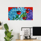 Blumenmuster, Wertposter  (Halbglanz) Poster (Heimbüro)