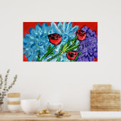 Blumenmuster, Wertposter  (Halbglanz) Poster (Küche)